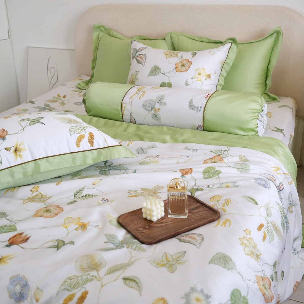 Bộ chăn ga gối ra giường lụa tencel 100s cao cấp Hàn Quốc Julia 905