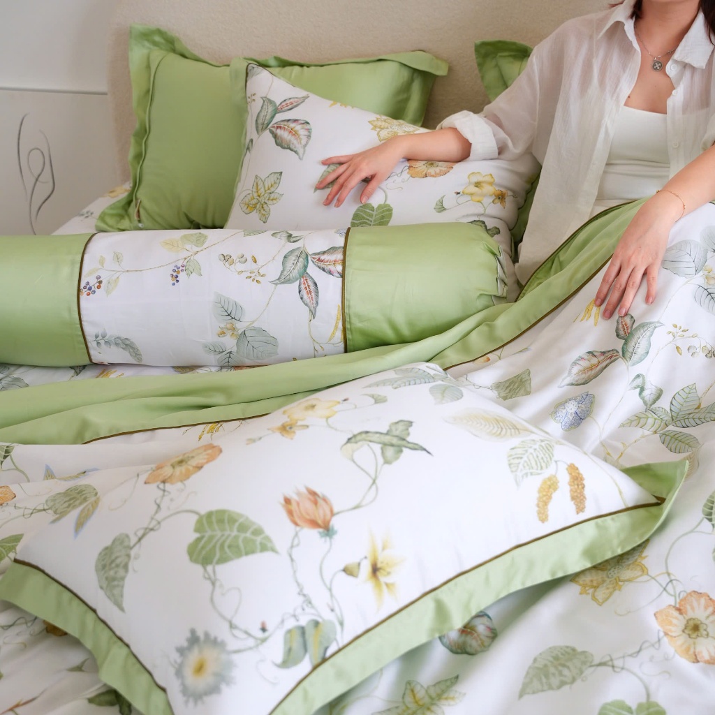 Bộ chăn ga gối ra giường lụa tencel 100s cao cấp Hàn Quốc Julia 905