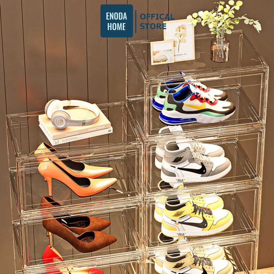 Hộp Đựng Giày ENODA HOME, Hộp Đựng Giày Dép Nhựa Cứng Cao Cấp, Chịu Lực Tốt, Xếp Chồng Nhiều Tầng HG022
