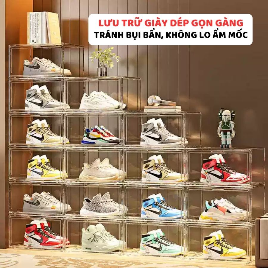 Hộp Đựng Giày ENODA HOME, Hộp Đựng Giày Dép Nhựa Cứng Cao Cấp, Chịu Lực Tốt, Xếp Chồng Nhiều Tầng HG022