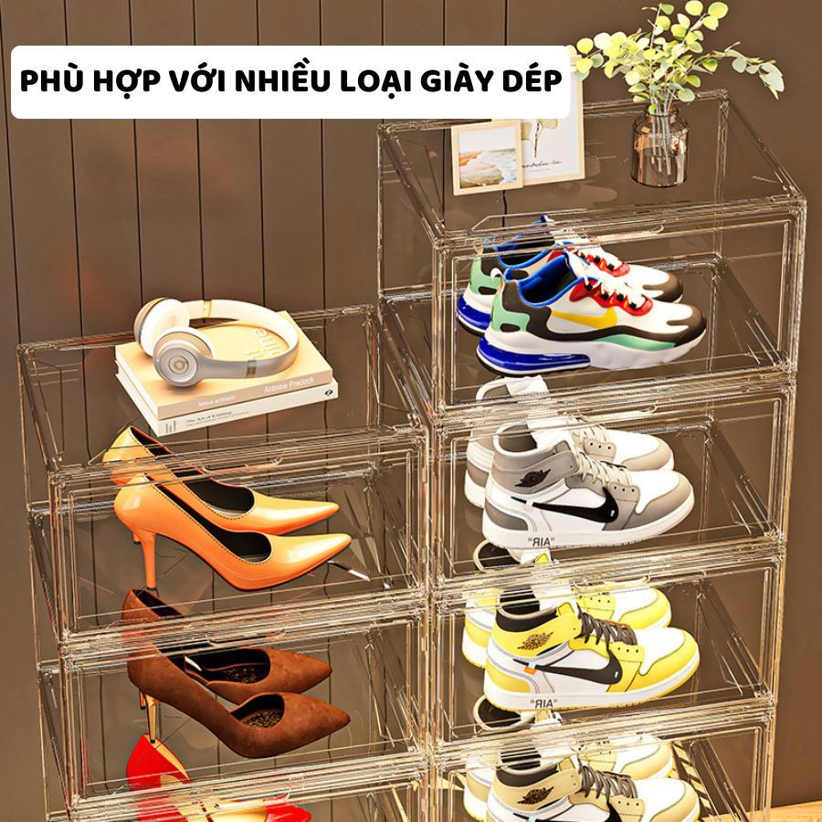 Hộp Đựng Giày ENODA HOME, Hộp Đựng Giày Dép Nhựa Cứng Cao Cấp, Chịu Lực Tốt, Xếp Chồng Nhiều Tầng HG022