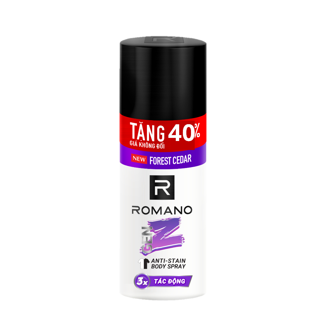Ảnh Xịt khử mùi cho nam ngăn vệt ố vàng Romano Gen Z 182ml 1