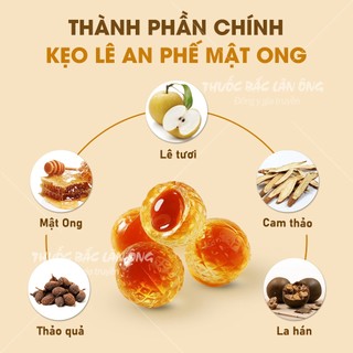 Kẹo lê an phế mật ong 100g, kẹo ngậm ho, tiêu đờm, giảm ho, phù hợp mọi lứa tuổi - Lãn Ông