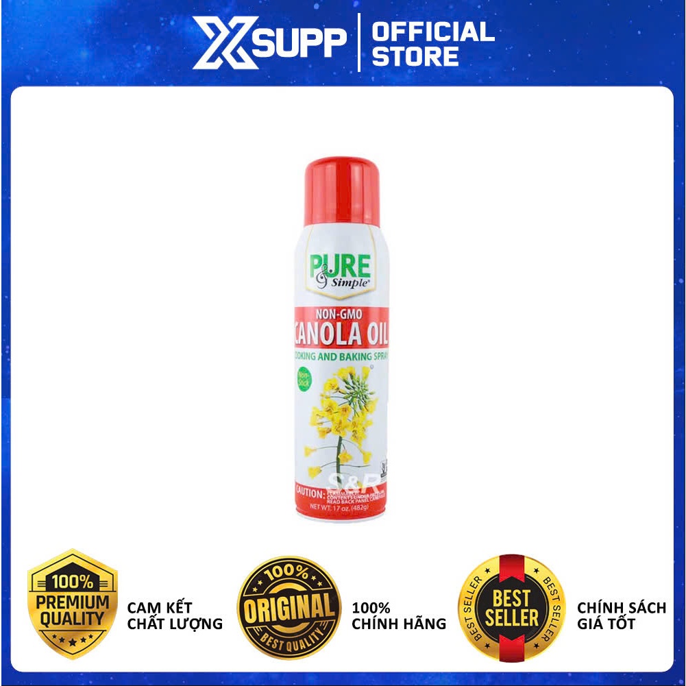 [1927 lần dùng] Dầu Hoa Cải Dạng Xịt PureE & Simple – Chế Biến Lành Mạnh, Không Dư Mỡ