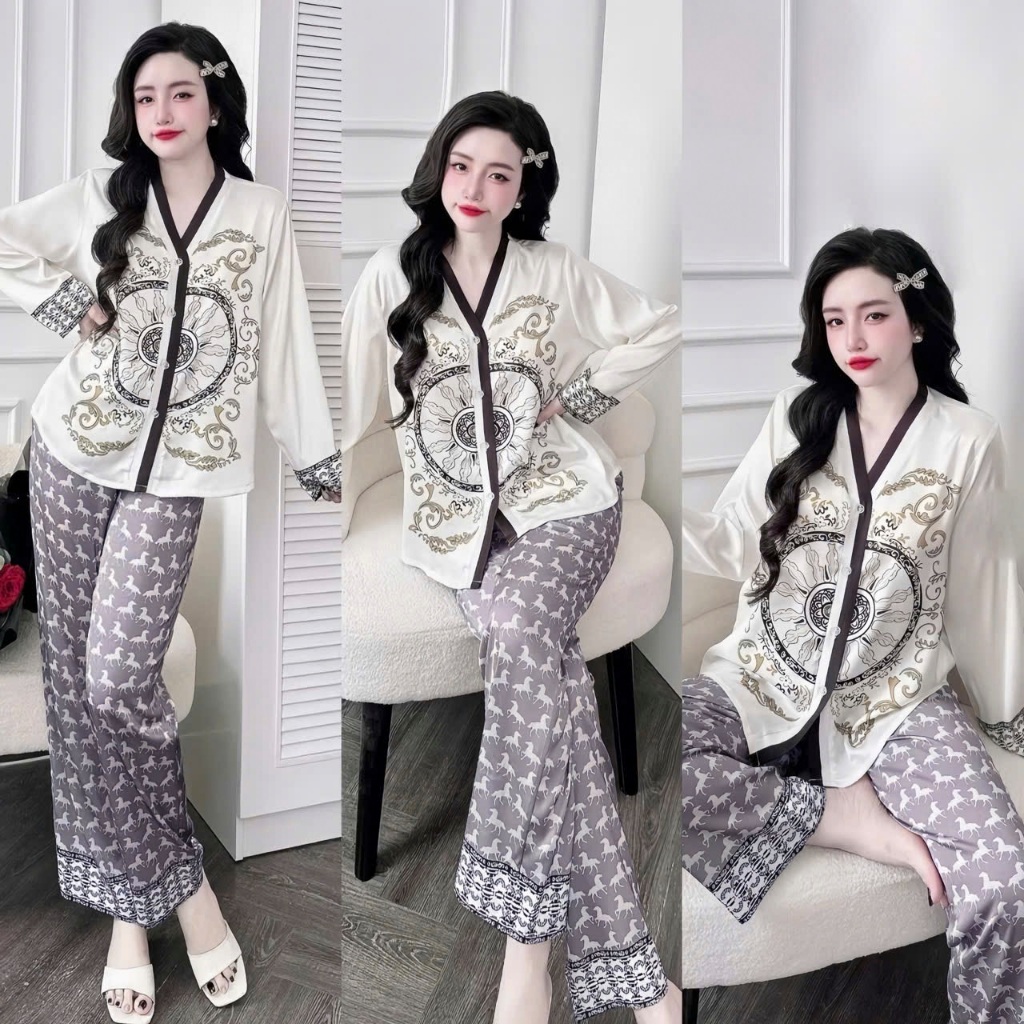 Ảnh Bộ Ngủ Pijama Dài Tay Hisexy Set Pijama Dài tay Lụa Latin Cao Cấp Mềm Mịn P11 1