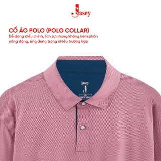 Áo polo nam  dài tay JASEY, áo dài tay dáng suông màu đỏ mã 1114