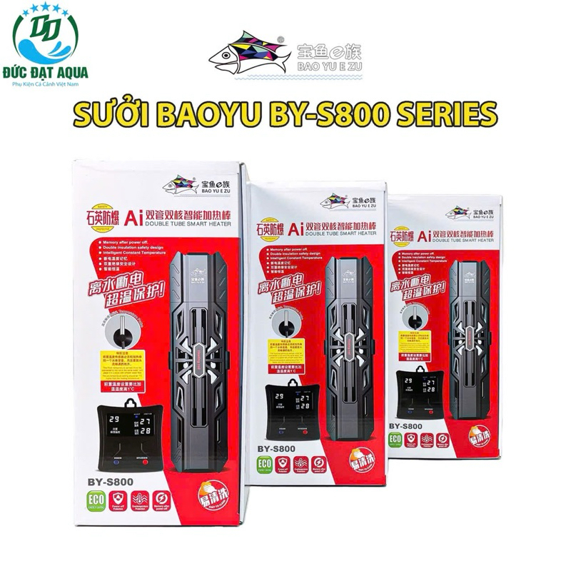 sưởi bể cá Baoyu BY-S800 VÀ E400 - 600W-800W-1000W-1200W-1500W Bảo hành 1 năm 2