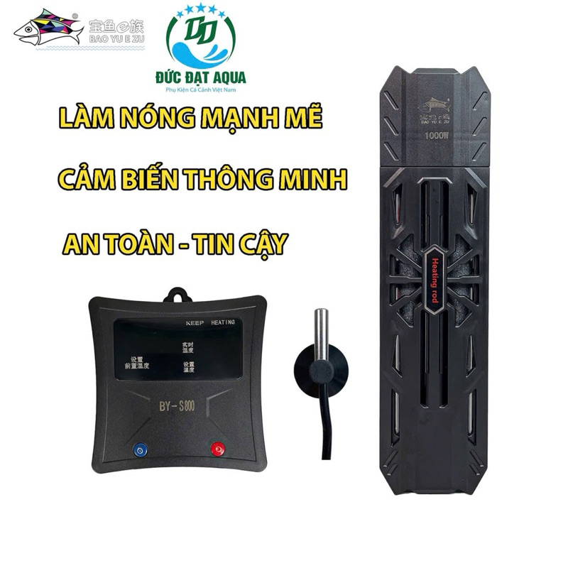 sưởi bể cá Baoyu BY-S800 VÀ E400 - 600W-800W-1000W-1200W-1500W Bảo hành 1 năm 6