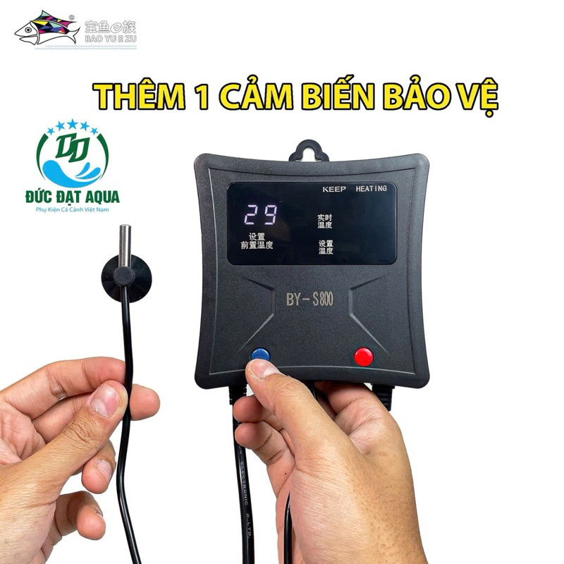 sưởi bể cá Baoyu BY-S800 VÀ E400 - 600W-800W-1000W-1200W-1500W Bảo hành 1 năm 4