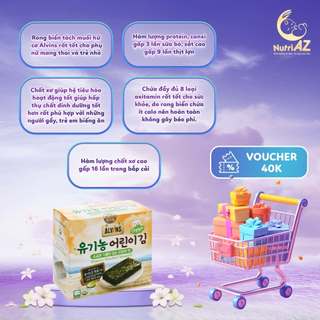 Rong Biển Hữu Cơ Tách Muối Alvins Hàn Quốc Cho Bé Ăn Dặm Từ 6 Tháng Tuổi