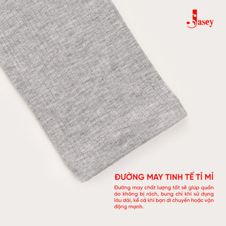 Áo thun tăm len dài tay JASEY, áo dáng ôm croptop chất coton mịn dày dặn chuẩn size mã 3162