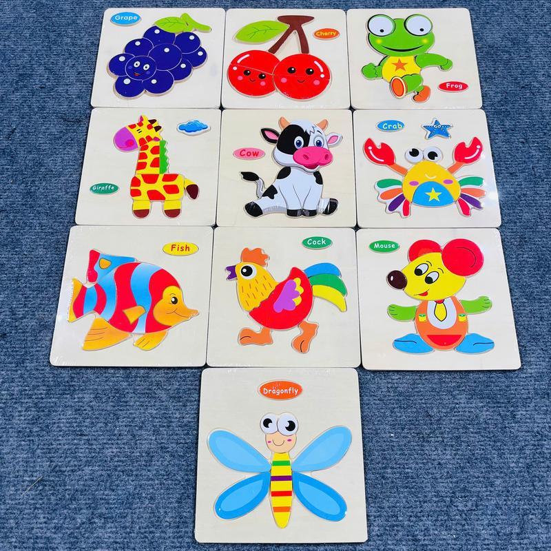 Combo 10-15 Tranh Ghép Gỗ Nổi 3D Bằng Gỗ Cho Bé Đồ chơi trí tuệ cho bé