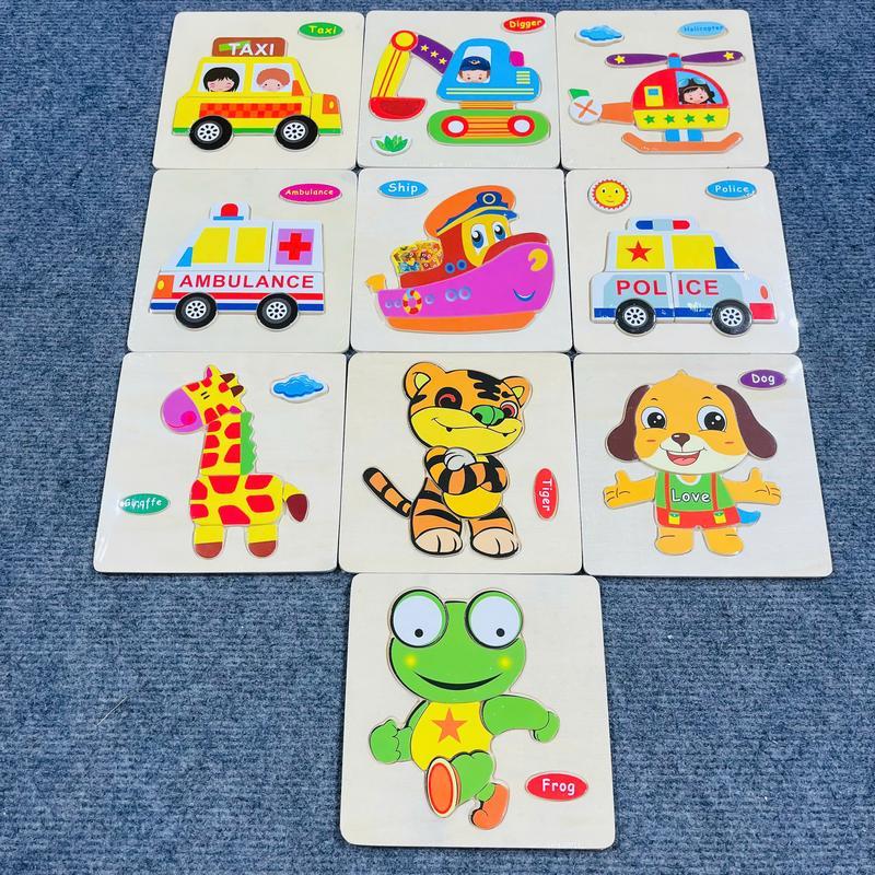 Combo 10-15 Tranh Ghép Gỗ Nổi 3D Bằng Gỗ Cho Bé Đồ chơi trí tuệ cho bé