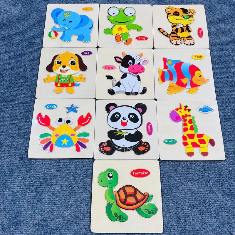 Combo 10-15 Tranh Ghép Gỗ Nổi 3D Bằng Gỗ Cho Bé Đồ chơi trí tuệ cho bé