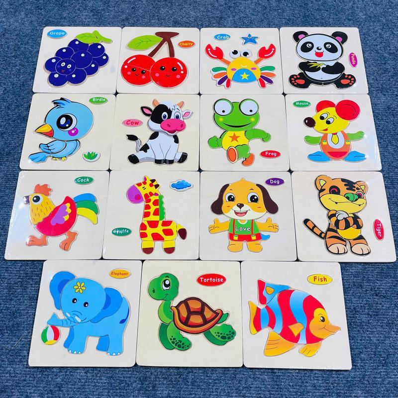 Combo 10-15 Tranh Ghép Gỗ Nổi 3D Bằng Gỗ Cho Bé Đồ chơi trí tuệ cho bé