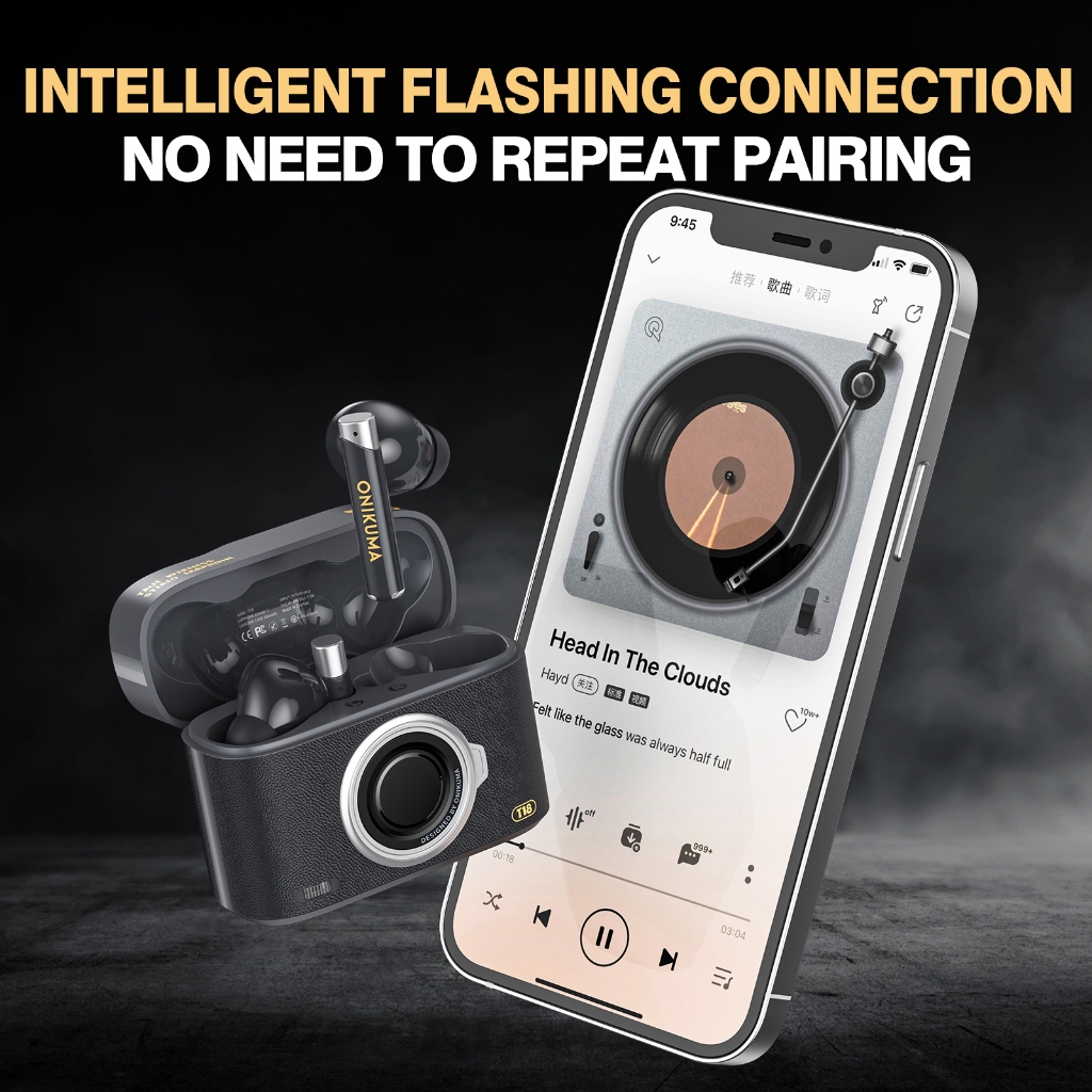 Tai Nghe Nhét Tai Bluetooth ONIKUMA T18 Tích Hợp Micro, Khử tiếng ồn chủ động