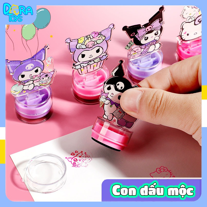Set 6 Con Dấu Sticker Khen Thưởng Hình Kuromi, Capybara, Shin Họa Tiết ...