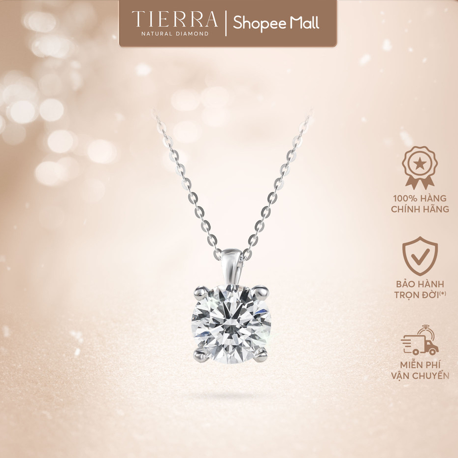 [CHAT TRƯỚC KHI ĐẶT] Mặt Dây Chuyền Tierra Classic Solitaire BMD1101 Vàng 10K/ 14K Đá CZ 4.0mm Lấp Lánh