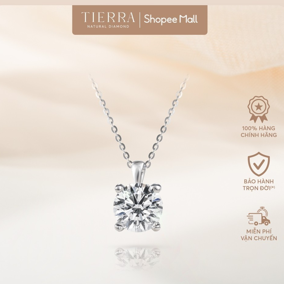 [CHAT TRƯỚC KHI ĐẶT] Mặt Dây Chuyền Tierra Classic Solitaire BMD1101 Vàng 10K/ 14K Đá CZ 4.0mm Lấp Lánh