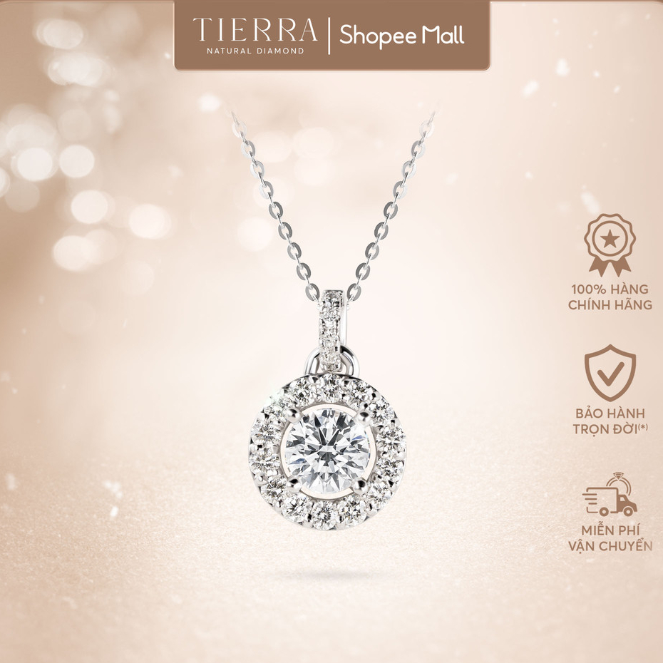 [CHAT TRƯỚC KHI ĐẶT] Mặt Dây Chuyền Tierra MDA2102 Vàng 10K/ 14K/ 18K, Tấm CZ, Kiểu Dáng Halo Sang Trọng Dành Cho Nàng