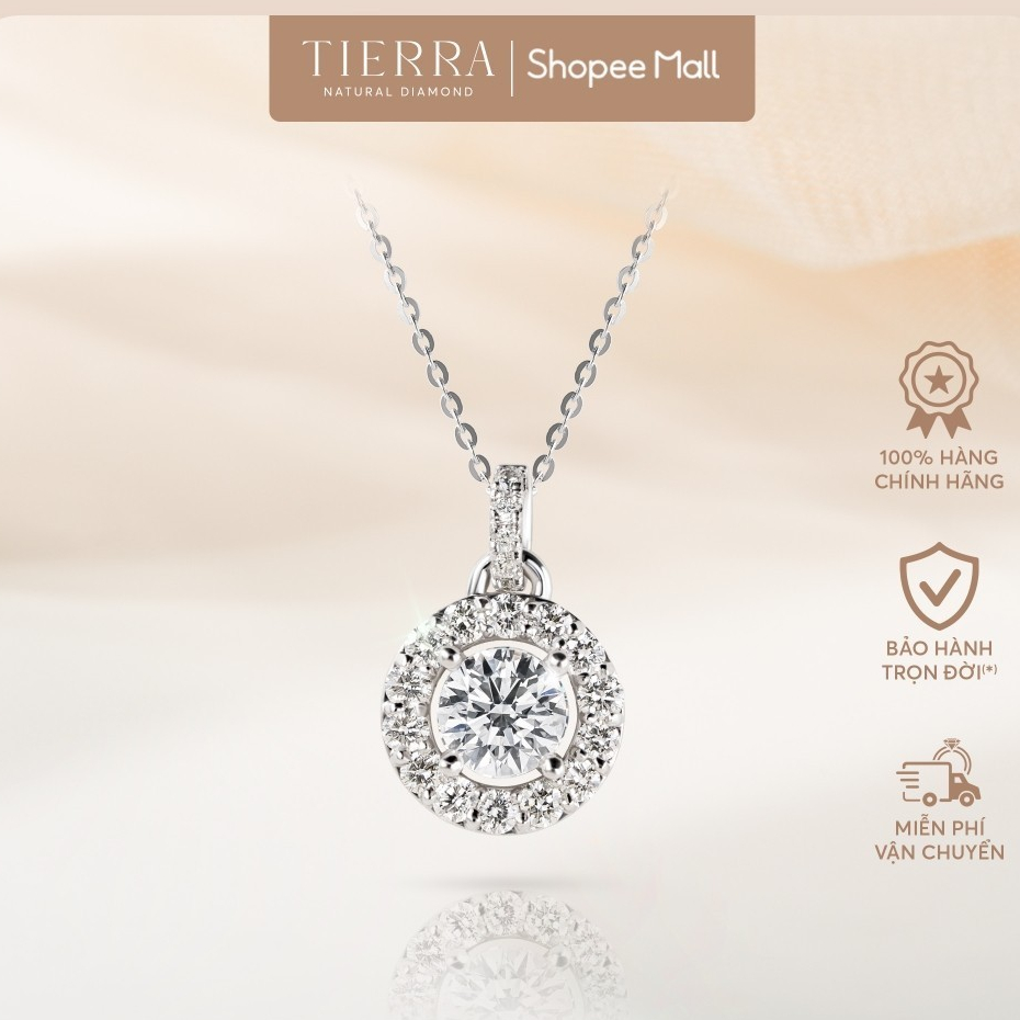 [CHAT TRƯỚC KHI ĐẶT] Mặt Dây Chuyền Tierra MDA2102 Vàng 10K/ 14K/ 18K, Tấm CZ, Kiểu Dáng Halo Sang Trọng Dành Cho Nàng