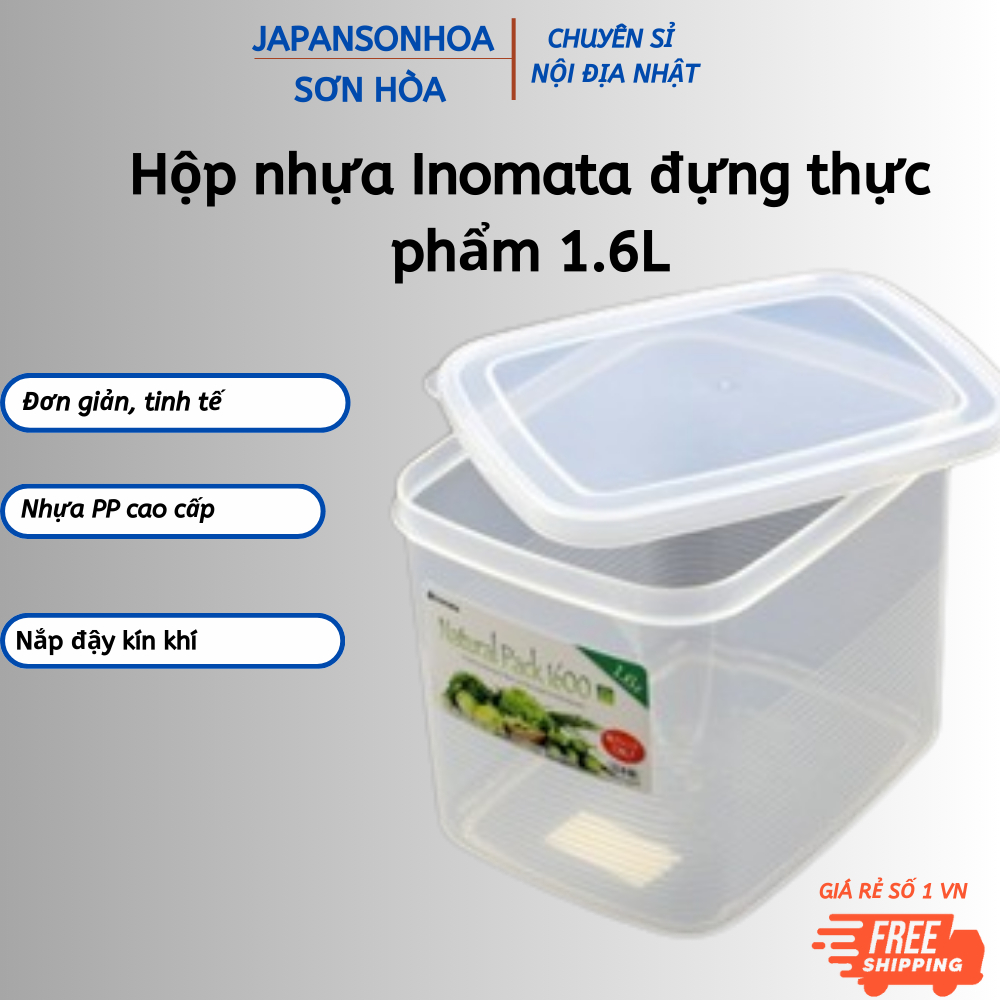 Hộp nhựa Inomata đựng thực phẩm 1.6L | Shopee Việt Nam
