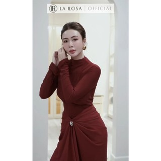Set Đồ Dự Tiệc Sang Chảnh La Rosa Thiết Kế Áo Thun Co Giãn Phối Chân Váy Cách Điệu Nhún Eo Tôn Dáng S770