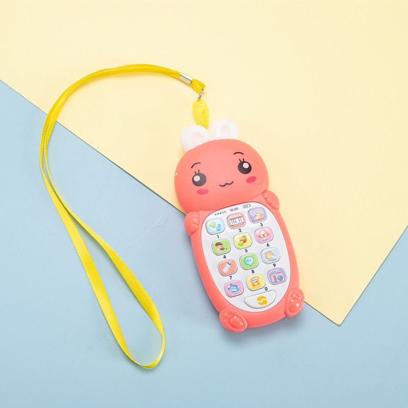 [Tặng kèm 2 pin] Đồ chơi điện thoại thông minh song ngữ Anh - Việt phát âm thanh có dây đeo cổ cho bé