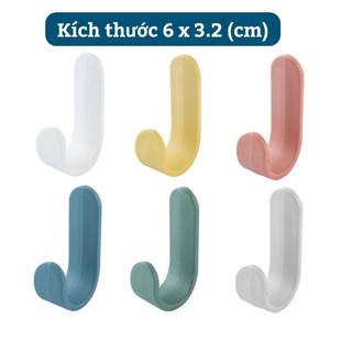 Móc Dán Tường Decor Chữ J Mini, Móc Treo Đồ Nhiều Màu Sắc, Phong Cách Tối Giản Hàn Quốc