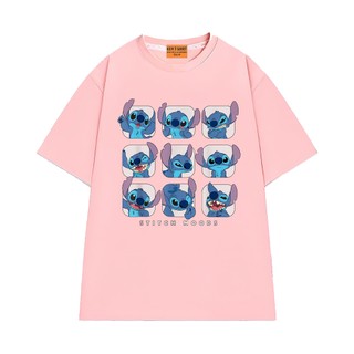 Áo Thun Hoạt Hình Disney Lilo & Stitch NGỐ TEE, Áo Thun Cổ Tròn Form Unisex Rộng Rãi Thoáng Mát