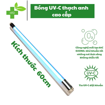Combo Bóng Đèn Diệt Khuẩn Bóng Đèn Tiệt Trùng Tia Cực Tím Thạch Anh UVC 60cm (Máng Trắng)