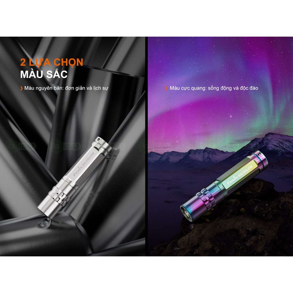 Đèn pin móc khóa FENIX SILVGLOW (100 lumens) - Colorblast