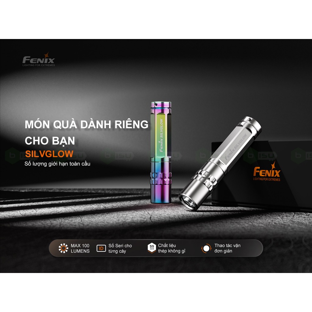 Đèn pin móc khóa FENIX SILVGLOW (100 lumens) - Colorblast