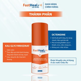 Xịt Fasthealz First Aid Spray 50ml- vệ sinh vết thương cho bé và gia đình
