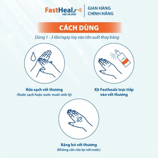 Xịt Fasthealz First Aid Spray 50ml- vệ sinh vết thương cho bé và gia đình