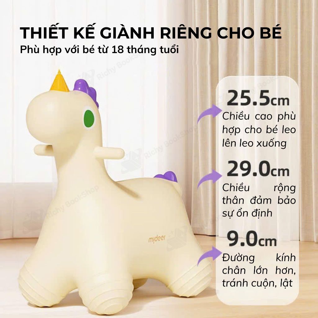Thú nhún cho bé loại to bơm hơi Mideer Sensory Training Joy Bounce Jumper Pony