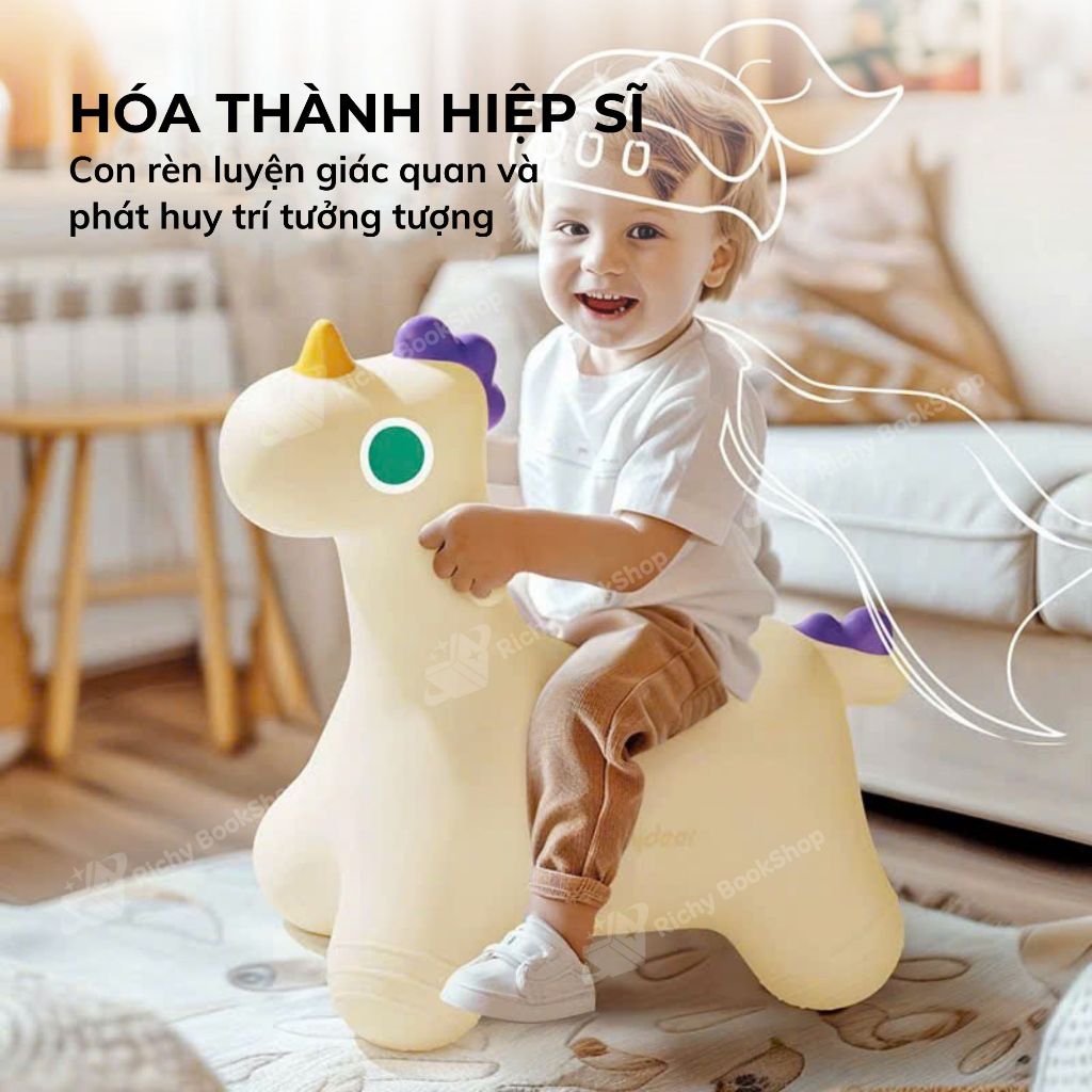 Thú nhún cho bé loại to bơm hơi Mideer Sensory Training Joy Bounce Jumper Pony