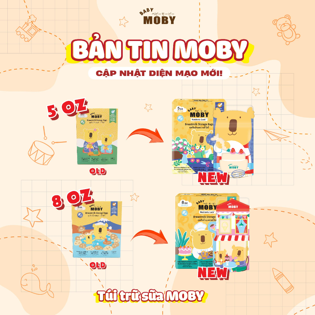 Ảnh -  Moby Baby SAMPLE Túi Trữ Sữa Tiện Lợi Cảm Biến Nhiệt Độ Thái Lan Japan Collection Cho Bé 4 chiếc 1