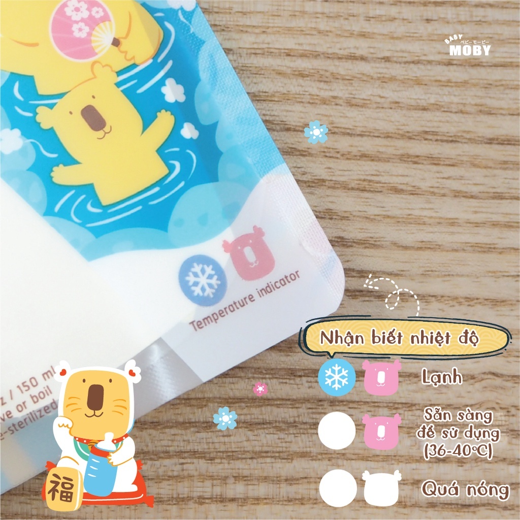 Ảnh -  Moby Baby SAMPLE Túi Trữ Sữa Tiện Lợi Cảm Biến Nhiệt Độ Thái Lan Japan Collection Cho Bé 4 chiếc 3