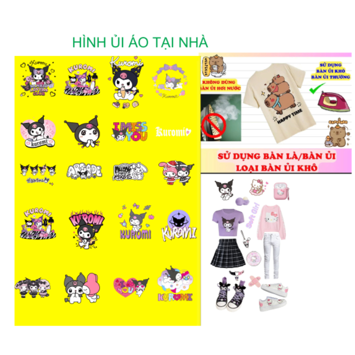 Hình kurumi đẽ thương ủi áo-Hình in pet chuyển nhiệt-miếng dán ủi nhiệt-ủi tại nhà bằng bàn là bàn ủi