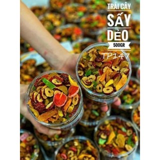 500grTrái cây sấy dẻo thích hợp ăn kiêng,healthy,giảm cân.Thành phần gồm có nho đen,nho vàng,đào xanh,đào vàng,thốt nốt
