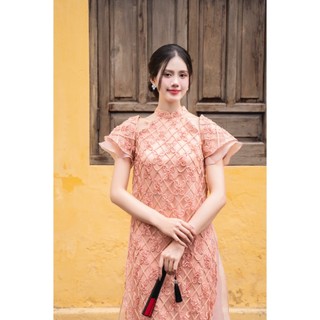Áo Dài Nữ Cách Điệu Thiết Kế Cổ Yếm Tay Phồng (Không kèm quần) - XUÂN YÊN - GOÛT DE JUN