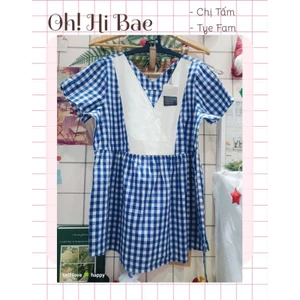 Áo bầu caro tay ngắn (sẵn)