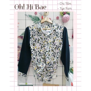 Áo sơ mi beo phối tay dài (sẵn)
