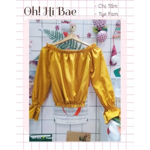 Áo kiểu bệt vai tay dài