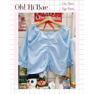 Áo kiểu rút dây tay lỡ (sẵn)