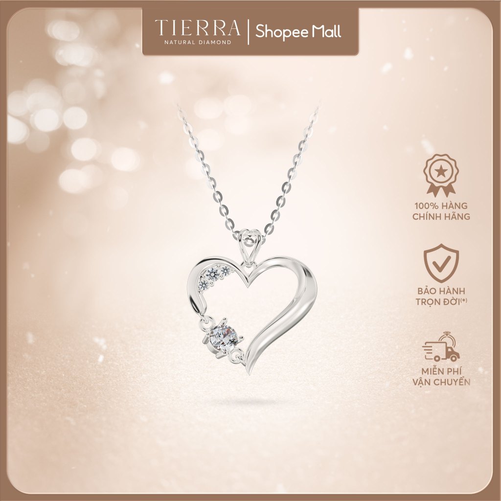 [CHAT TRƯỚC KHI ĐẶT] Mặt Dây Chuyền Tierra BMD8149 Vàng 14K, Tấm CZ, Thiết Kế Hình Trái Tim Xinh Xắn