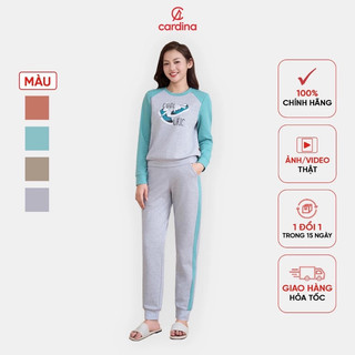 Đồ đồ nữ CARDINA chất liệu nỉ da cá kiểu dáng bo gấu phối tay raglan trẻ trung lạ mắt trẻ trung 4BNF03