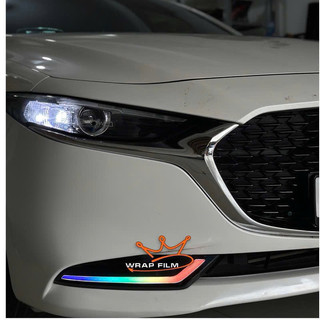 Decal dán đổi màu đèn demi Mazda 3 ( 2 bên), decal trang trí mặt calang Mazda