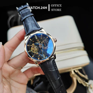 Đồng Hồ Nam WATCH.24H RL Máy Chạy Lộ Tim Máy N015 Dây Da Chống Nước Biểu Tượng Sun And Moon 615000